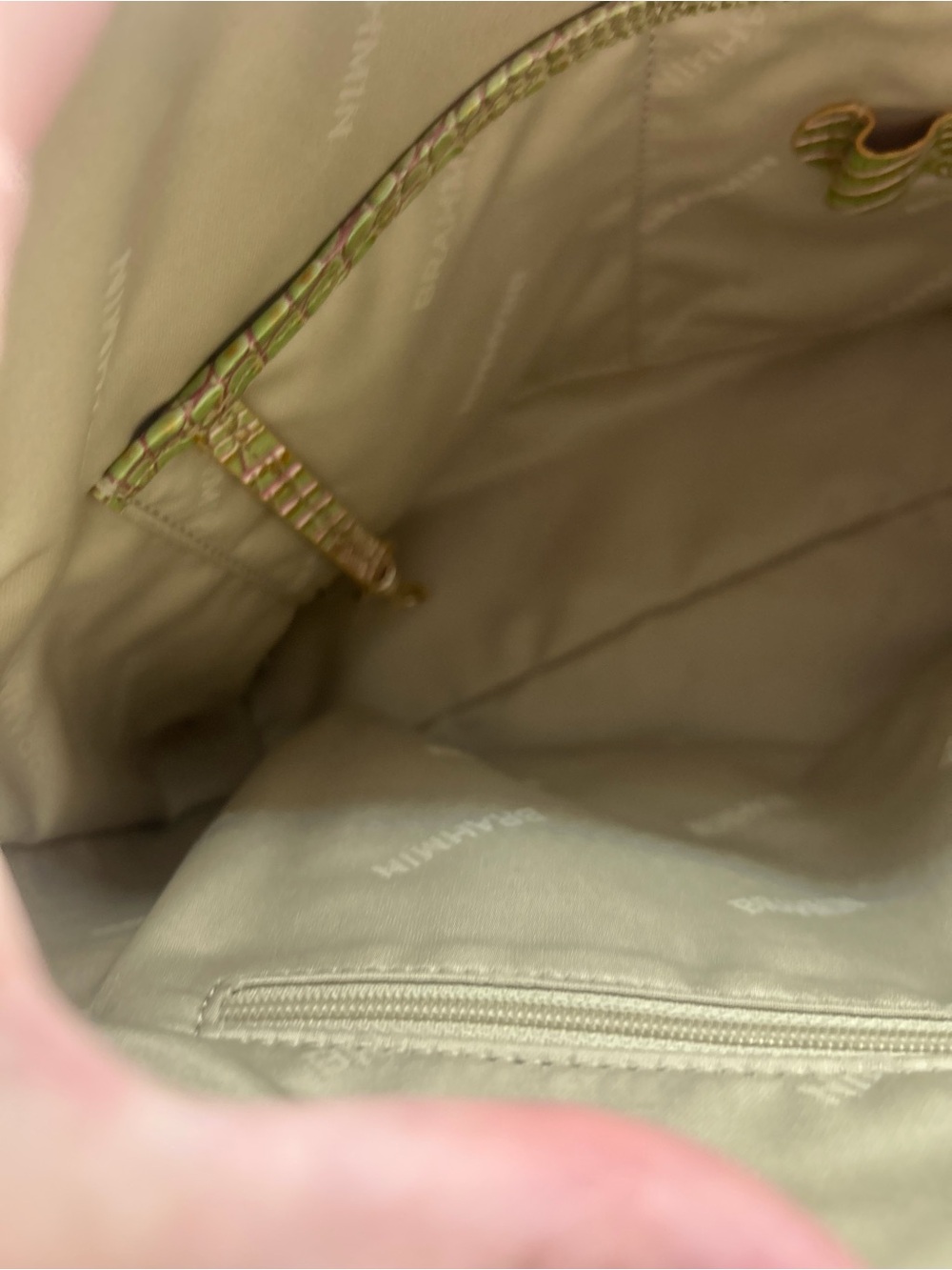 Brahmin Iridescent Green-Purple Croc Embossed Duxbury Satchel - Picture 5 of 14